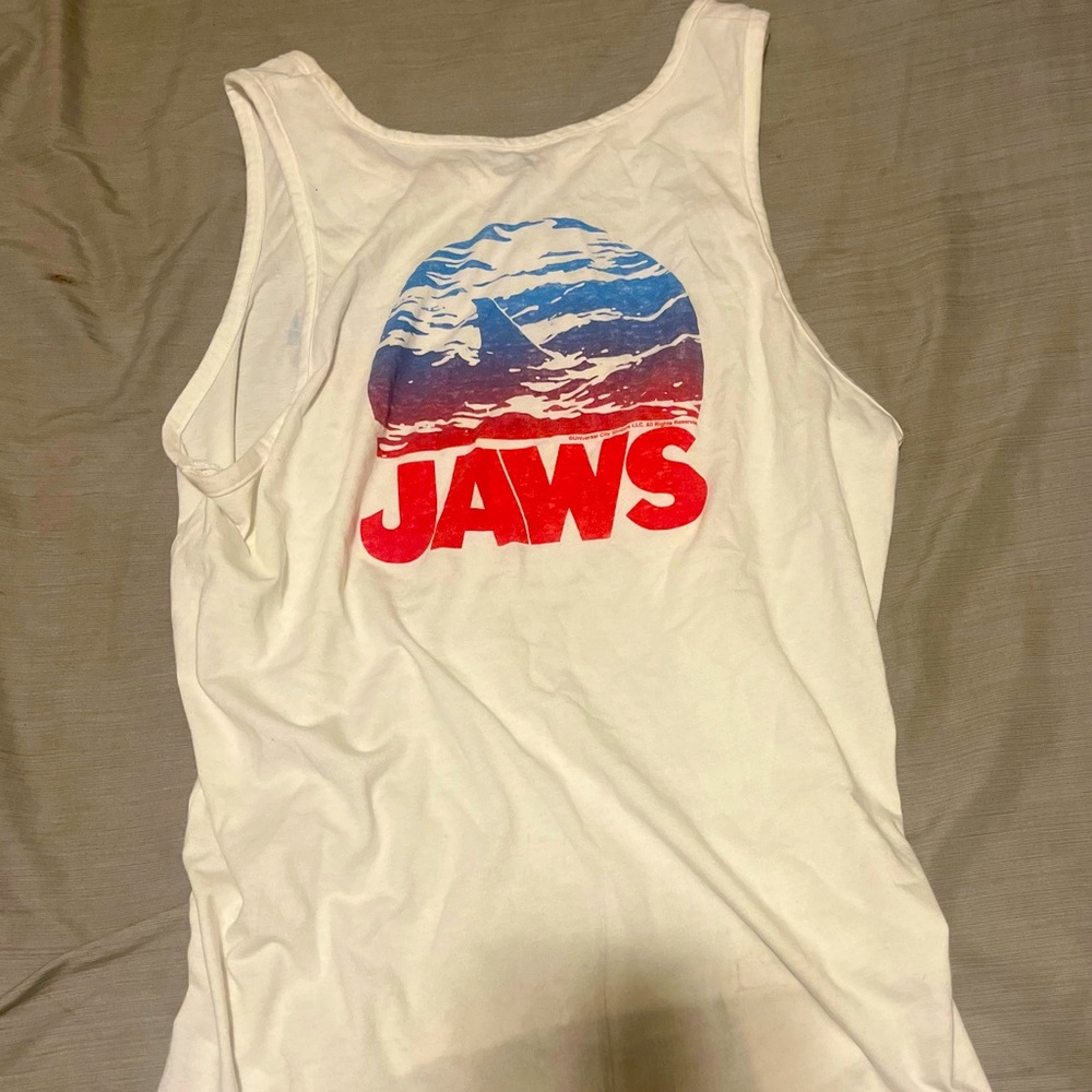 XL White jaws tank top